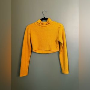 Yellow Crop Top With Sleeves